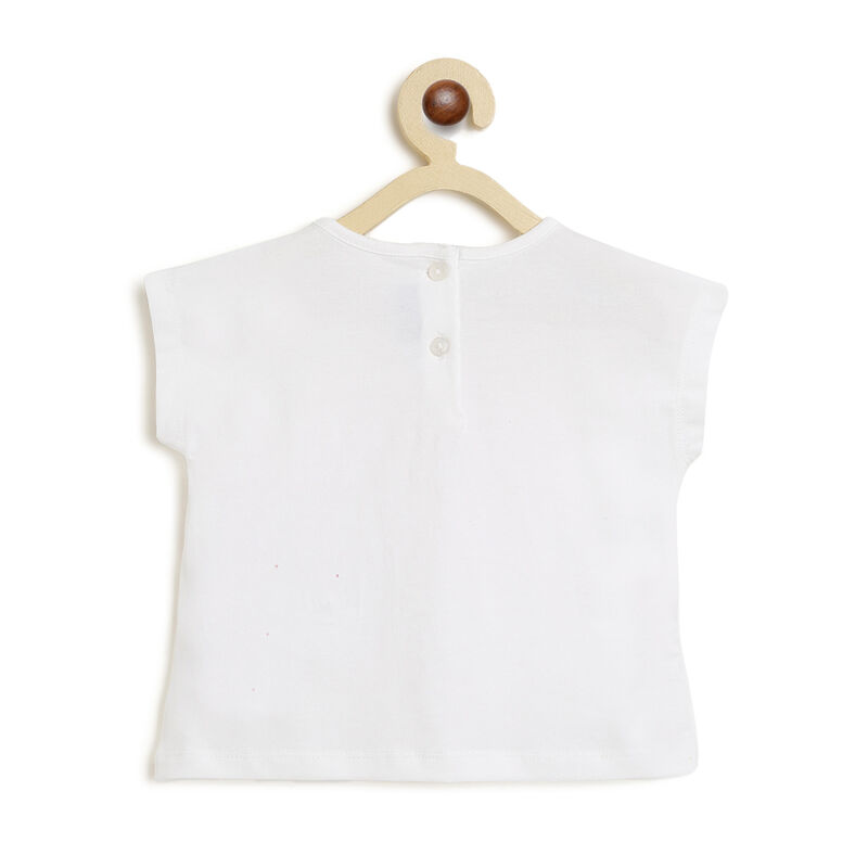 Girls Dark Pink 2 Pc Set T-shirt with Pedal Pusher image number 1